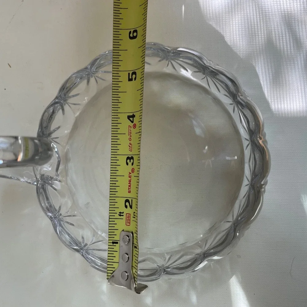 Vintage Clear Glass Swan Detailed Medium Candy Dish Vintage Trinket Catchall